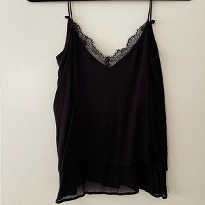 Zara Black Double Layered Sheer Top